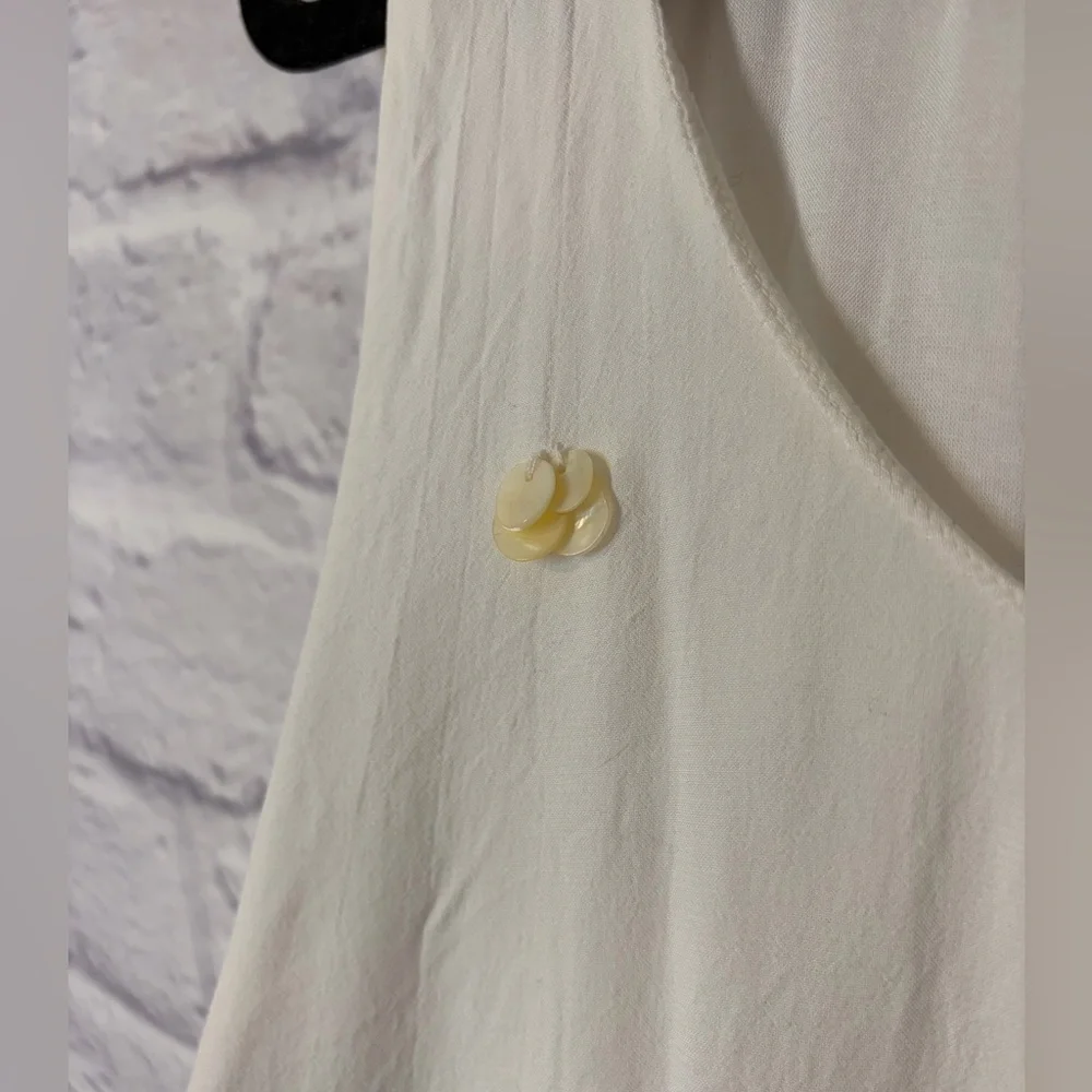LOFT Ivory Sequin Beaded Embellished Sleeveless Tank Top Blouse Size XXL - Picture 3 of 6